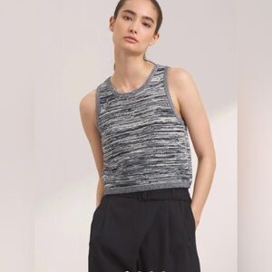 Babaton Aritzia XXS Alrik Rib-Knit Striped Tank High Neck Vest Top Office Preppy